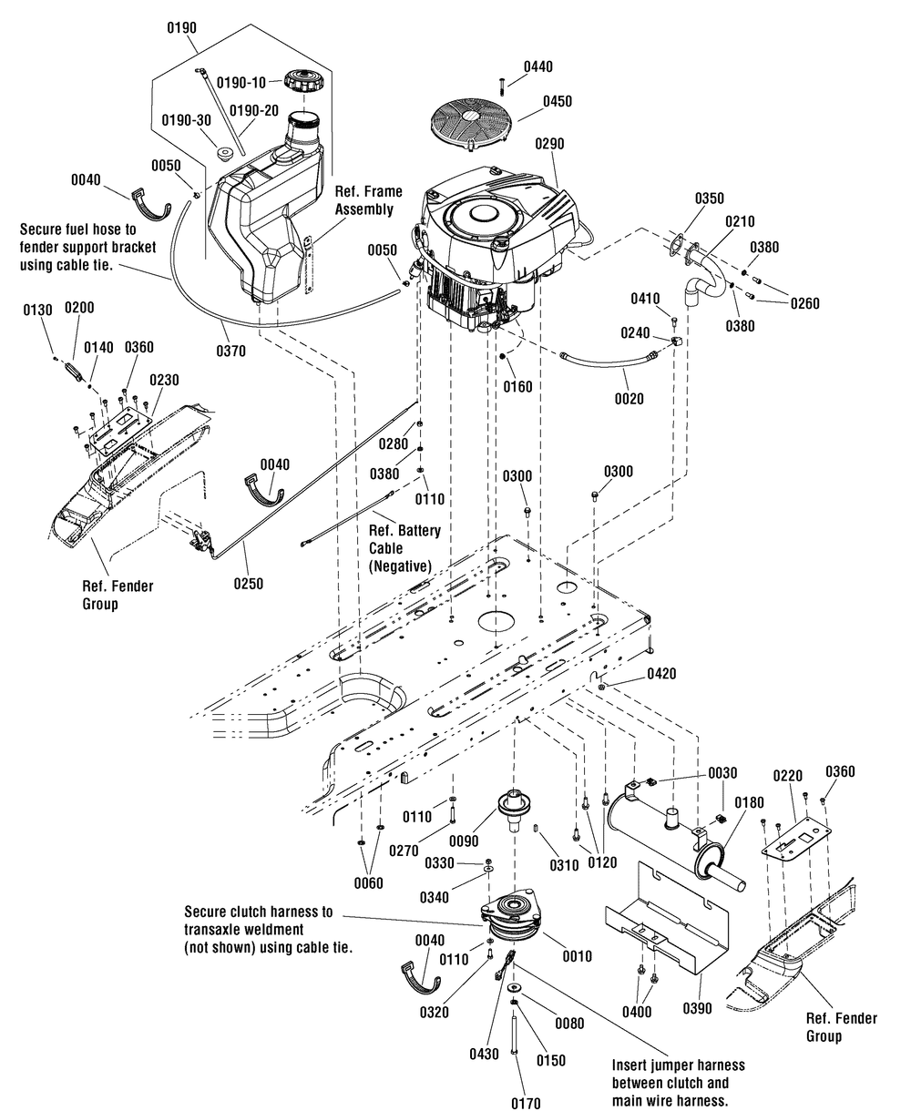 Engine Group - 21hp Briggs And Stratton (7502424) Diagram and Parts List for 950601060-7800820,ZTS7000 2011 Briggs and Stratton Lawn Tractor Accessories
